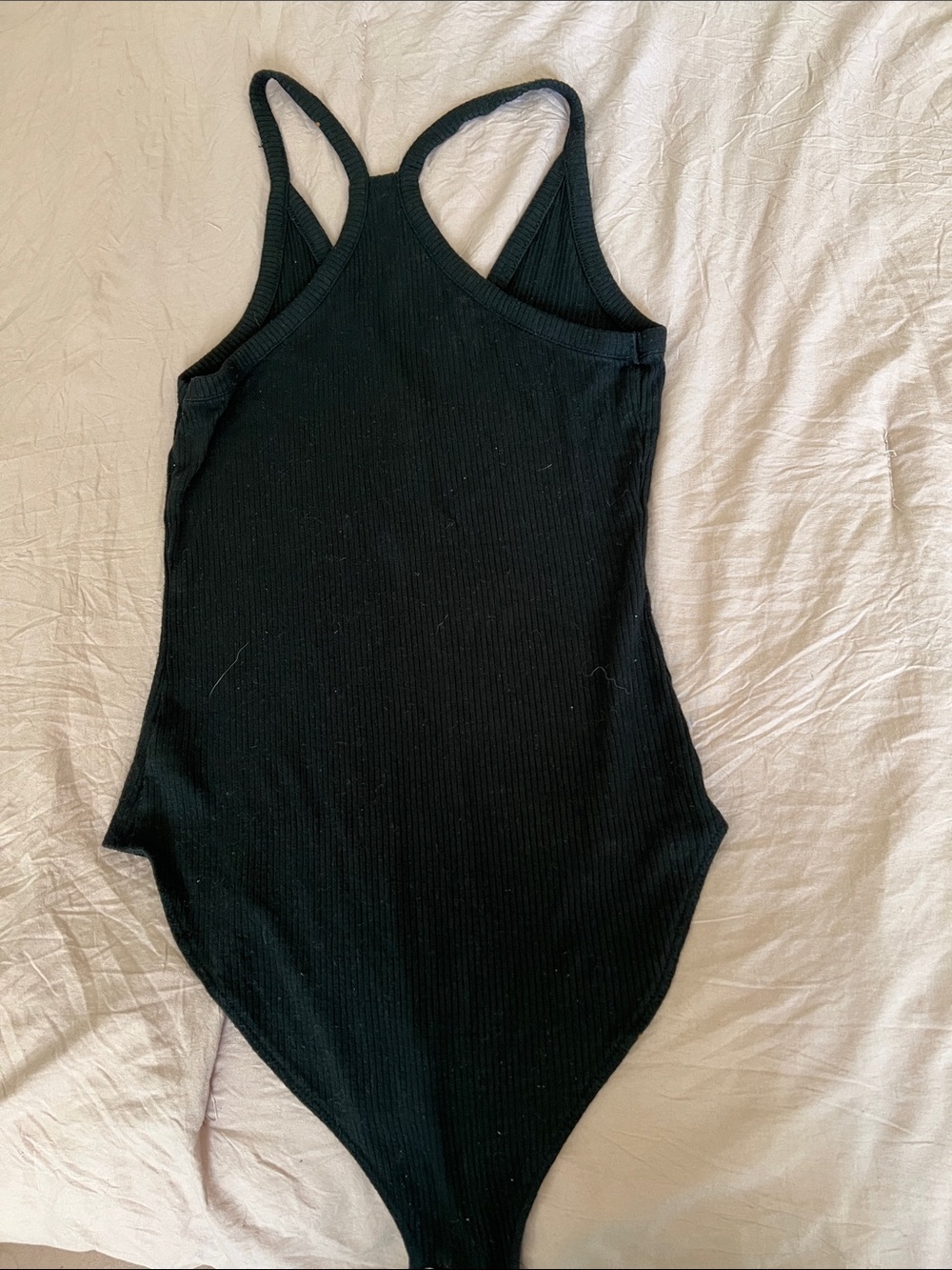 Source Unknown Black Ribbed Snap-Front Racerback Kids One-Piece - Picture 5 of 6